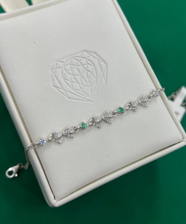 Pulsera en plata 925 con esmeraldas