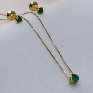 Set de oro, con esmeralda natural